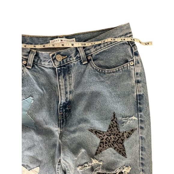 Tommy Hilfiger Patchwork Star Distressed Jeans | Size 8 | Vintage Y2K Deni - Picture 8 of 9